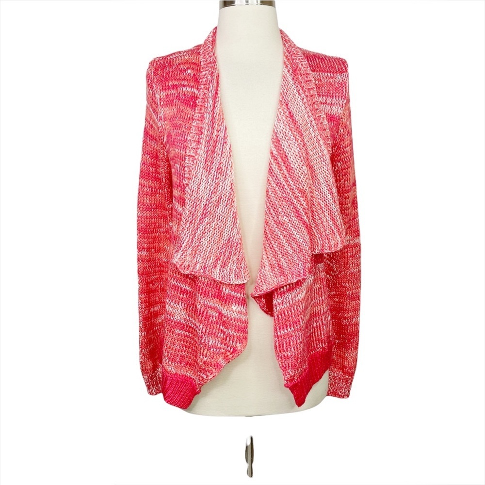 Skies Are Blue Heathered Knit Draped Cardigan, S